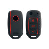 Keycare Silicon key cover fit for Polo, Vento, Jetta, Ameo 3b flip key | KC13 | Black